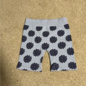 Free People Charcoal Shorts with Black Floral Design